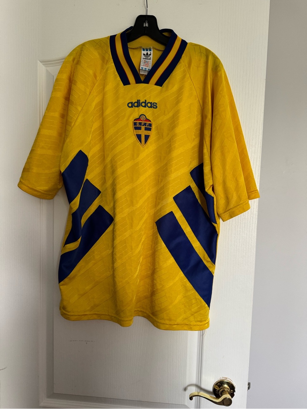 adidas Yellow and Blue Men's Soccer Jersey